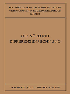 cover image of Vorlesungen über Differenzenrechnung